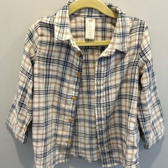 H&M Kids Plaid Shirt - Blue and Brown 2T - Picture 1 of 2